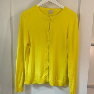 J. Crew Yellow 100% Cotton Cardigan Sweater